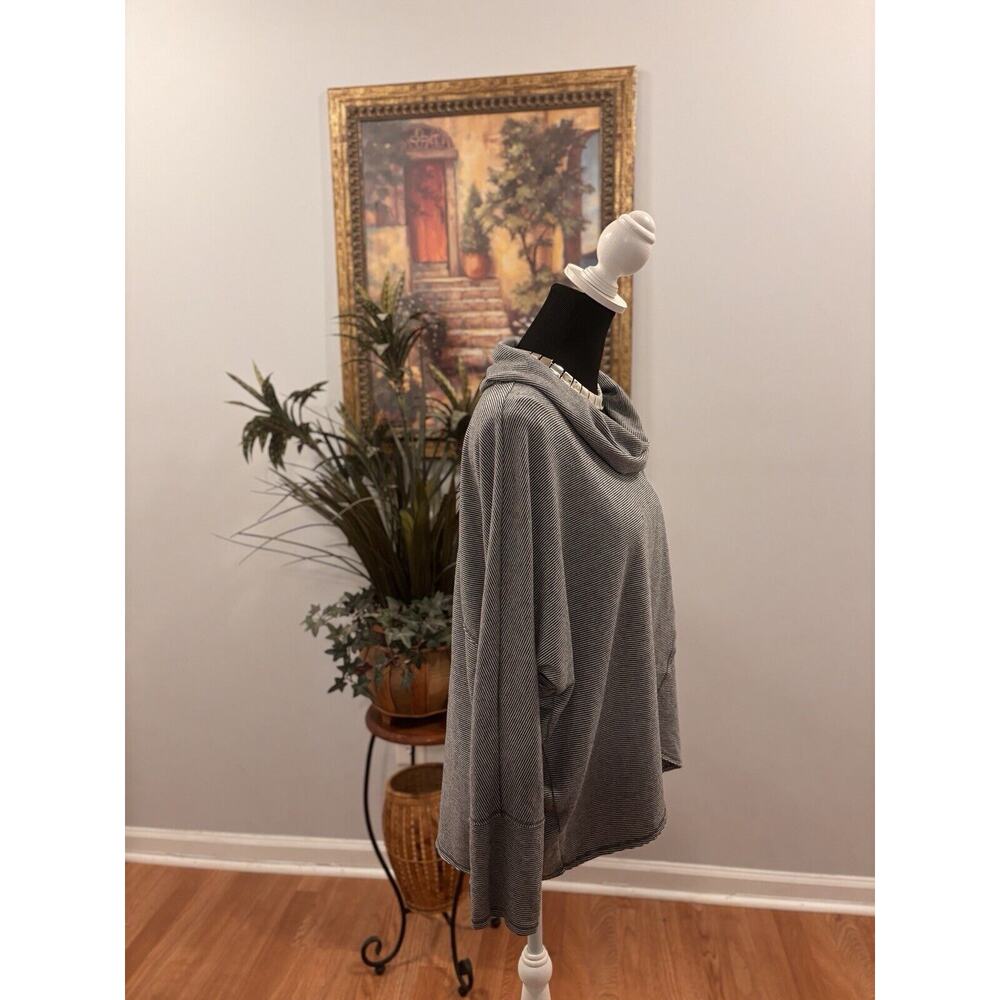 Women's Calvin Klein Performance Cowl Neck Front Wrap Grey/white Sweater Size L - Picture 6 of 10